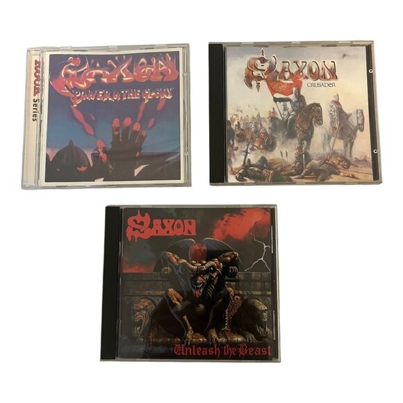 Saxon Lot 3 Music Heavy Metal Music CDs 1980s 1990s Power Glory Crusader Beast - Picture 1 of 4
